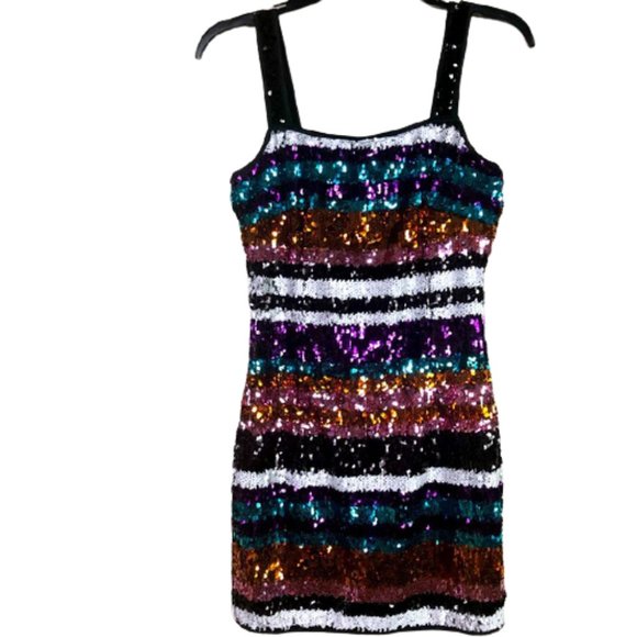 Fashion Nova Dresses & Skirts - ***SOLD***SOLD***FASHION NOVA Sequins multi color dress SIZE: Sm